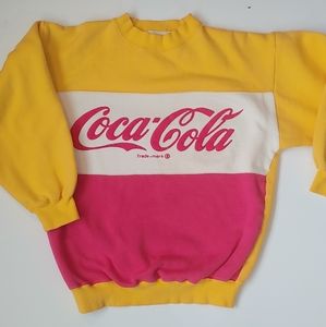 Vintage 80s 90s Coca Cola Color block Sweatshirt